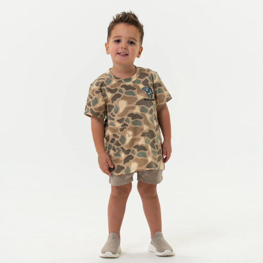 Youth Pintail Camo SS Tee - Jumping Trout