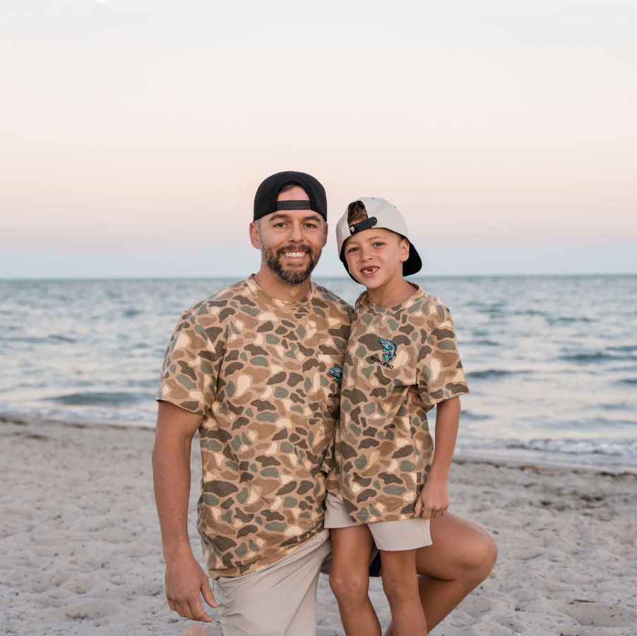 Youth Pintail Camo SS Tee - Jumping Trout