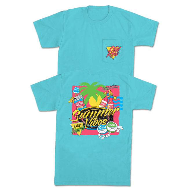 The Summer Vibes Pocket Tee - Sapphire