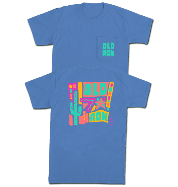 Old Row Fiesta Pocket Tee - Flo Blue