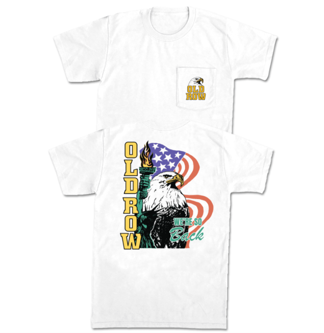 We're Back Eagle Pocket Tee - White