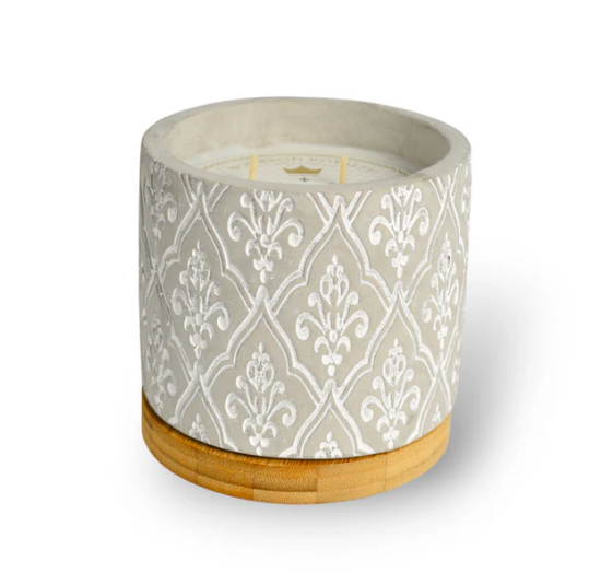 16 oz Damask Stone Candle - Back Porch