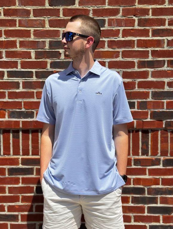 The Offshore Performance Polo - Pink & Sky