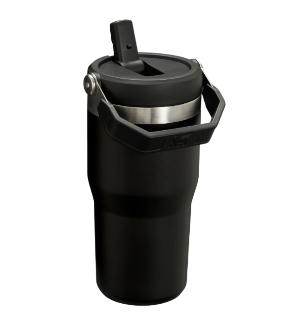 The IceFlow™ Flip Straw 2.0 Tumbler | 20 OZ - Black 2.0