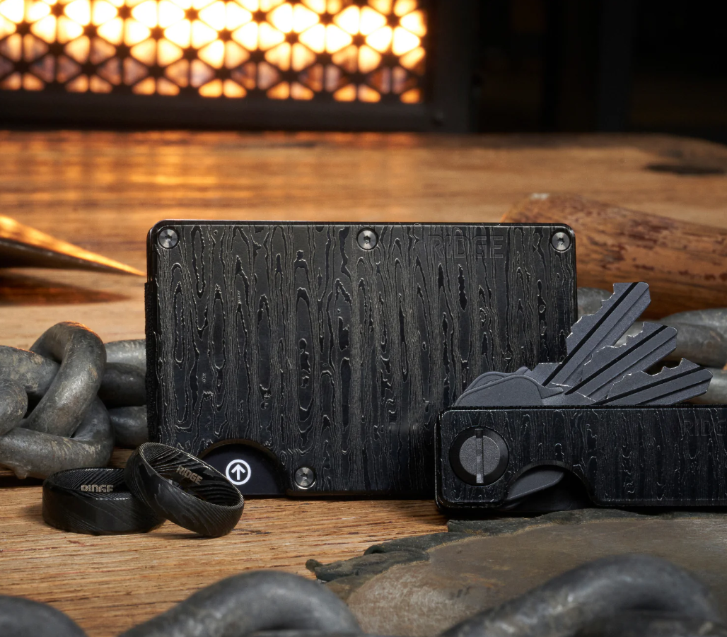 Black Damascus - Money Clip & Strap