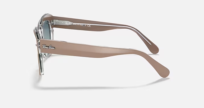State Street Blue Gradient Lenses on Transparent Polished Beige Frame
