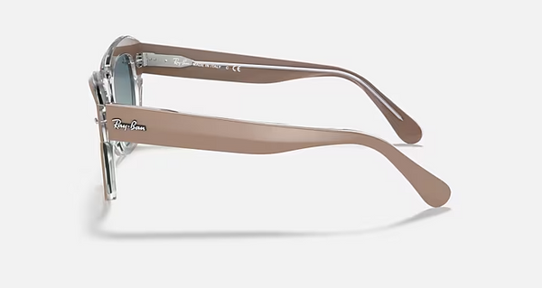 State Street Blue Gradient Lenses on Transparent Polished Beige Frame