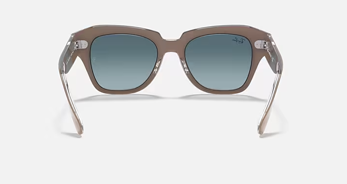 State Street Blue Gradient Lenses on Transparent Polished Beige Frame