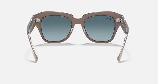 State Street Blue Gradient Lenses on Transparent Polished Beige Frame