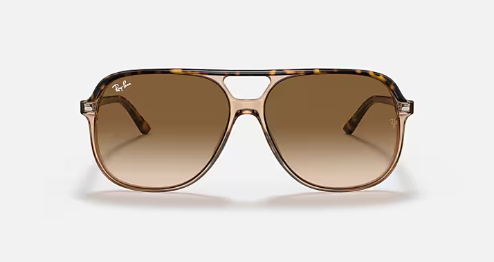 Bill Light Brown Gradient Lenses on Transparent Brown Polished Havana