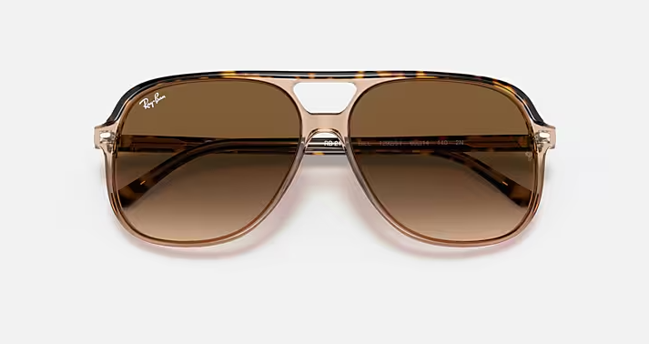 Bill Light Brown Gradient Lenses on Transparent Brown Polished Havana