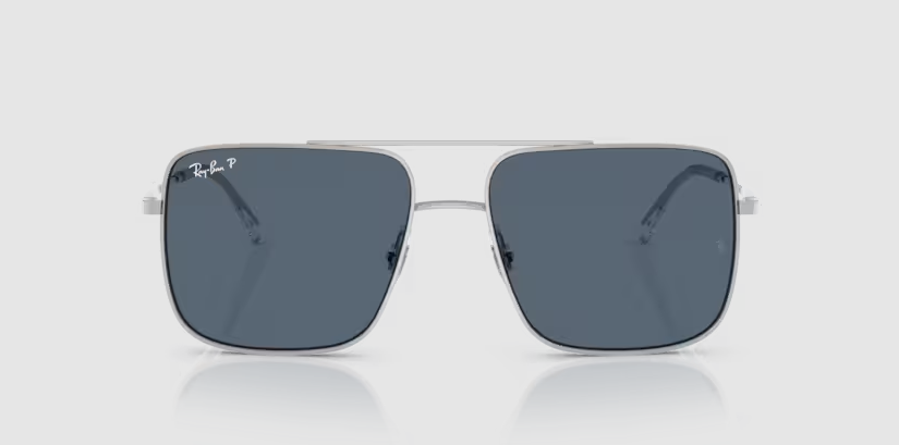 Ari Polarized Blue Lenses on Silver Frame