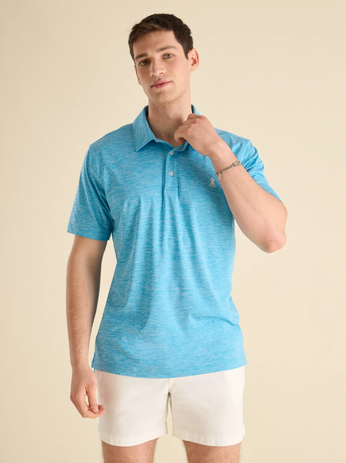The Teal Blue Sea Performance Polo