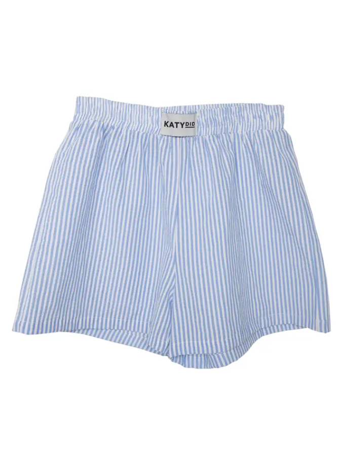 Blue Striped Boxer Shorts Women