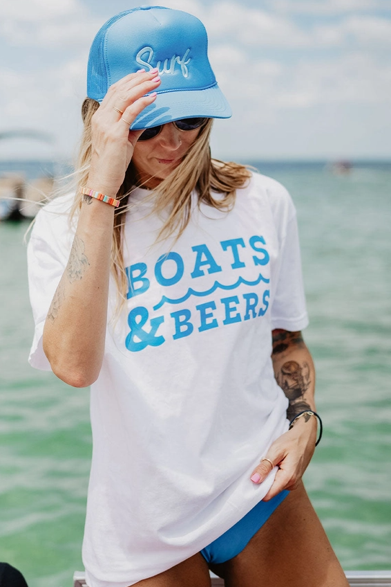 Boats & Beers Graphic Tee - White