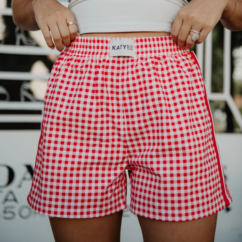 Red Plaid Ladies Boxer Short