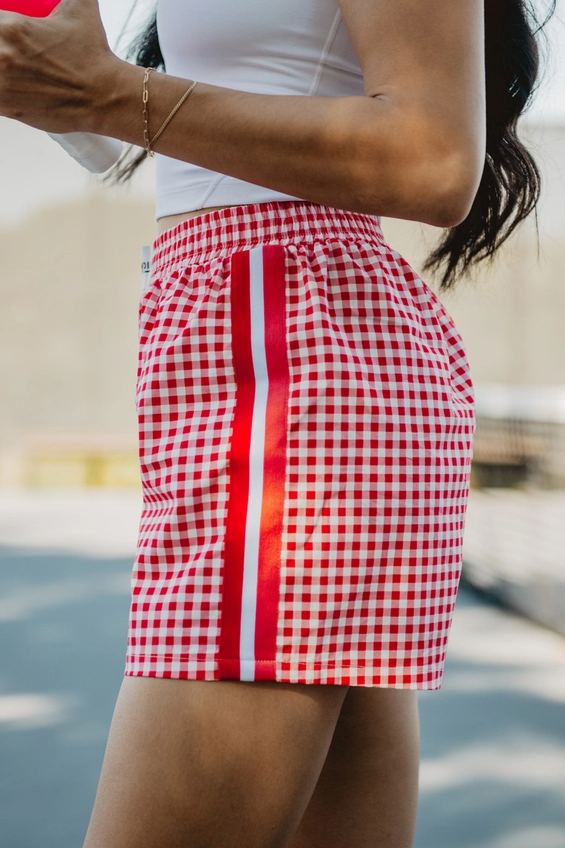 Red Plaid Ladies Boxer Short