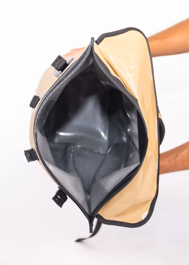 Tan Backpack Cooler With Detachable Dry Bag