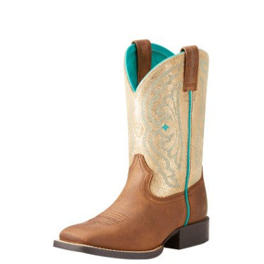 Youth Quickdraw Western Boot - Distressed Brown