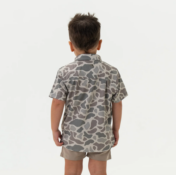 Youth Performance Button Up - Classic Deer Camo
