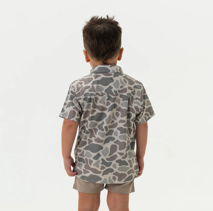 Youth Performance Button Up - Classic Deer Camo
