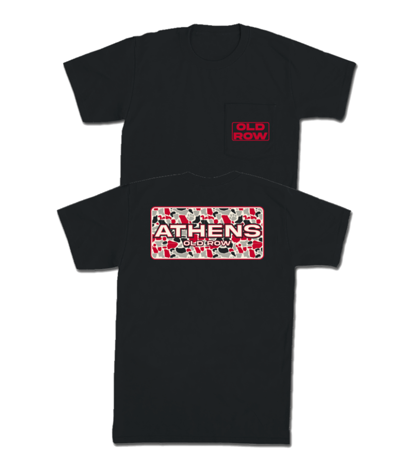 Athens Camo Pocket Tee - Black