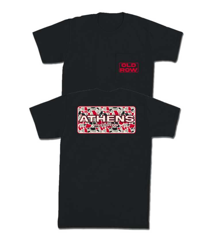 Athens Camo Pocket Tee - Black