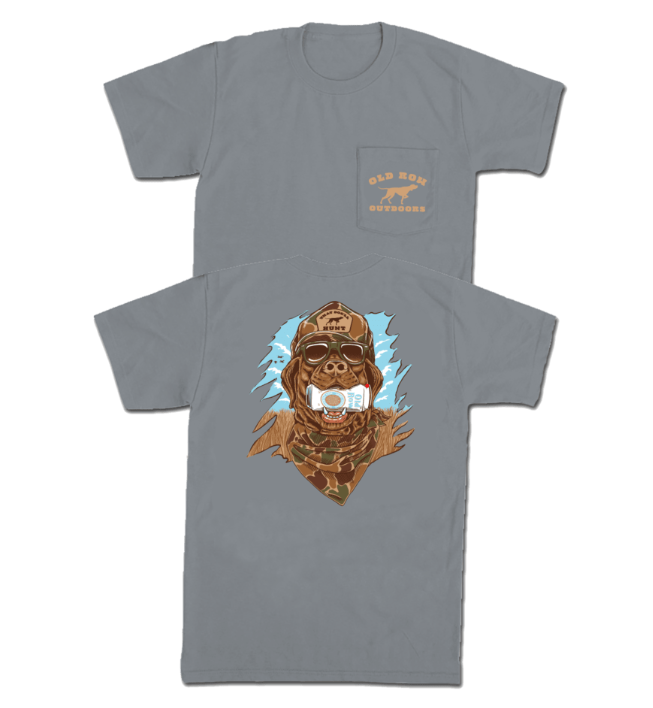 GBC Retro Can Camo Pocket Tee - Granite