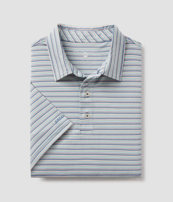 Tybee Stripe Polo - Baltic