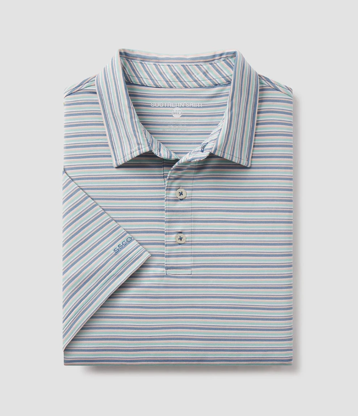 Tybee Stripe Polo - Baltic