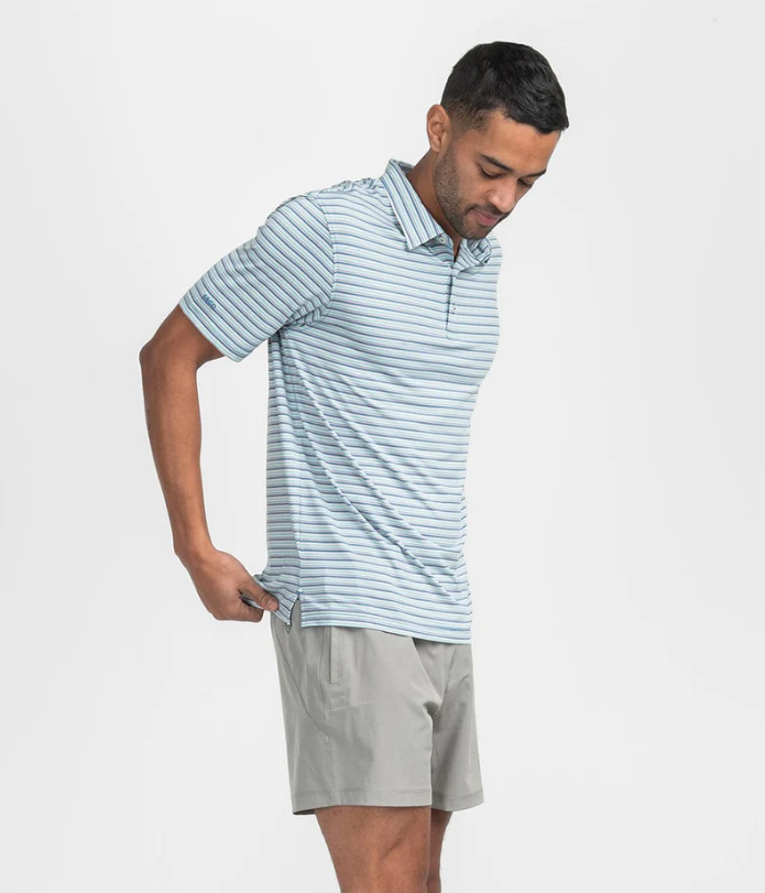 Tybee Stripe Polo - Baltic