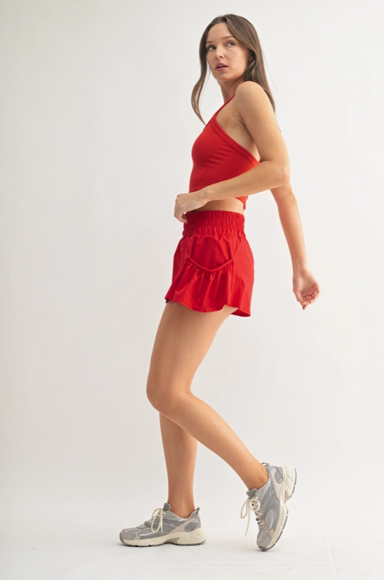 Chic Breeze Shorts - Cherry