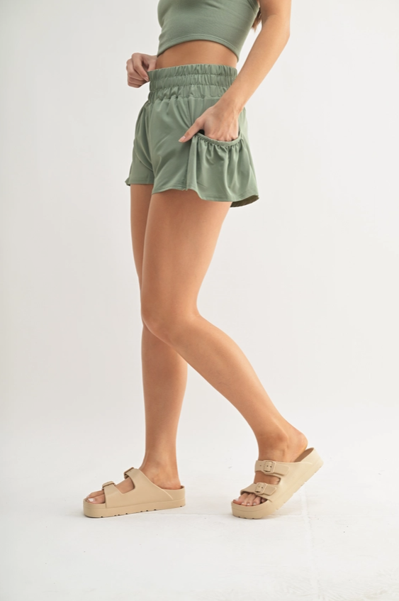 Chic Breeze Shorts - Moss