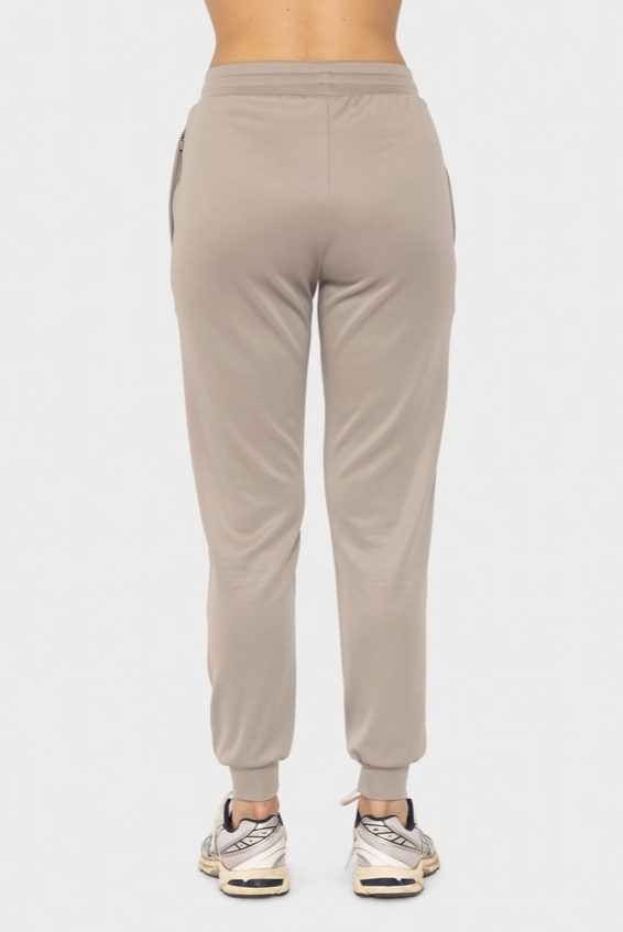 Cuffed Joggers with Zippered Pockets - Ash Grey