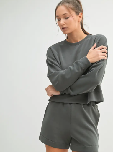 Laguna Dropped Shoulder Sweatshirt - Ash Grey