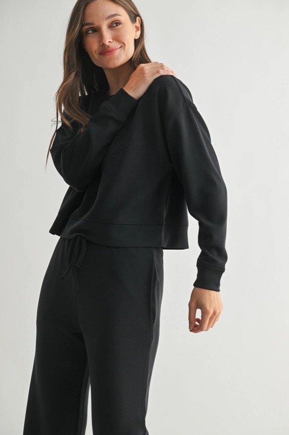 Laguna Dropped Shoulder Sweatshirt - Black