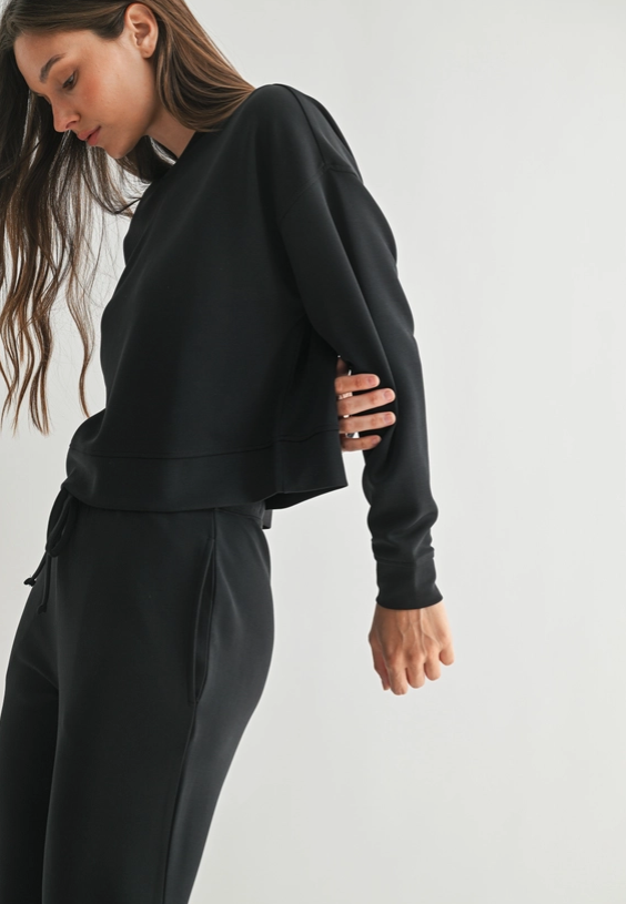 Laguna Dropped Shoulder Sweatshirt - Black