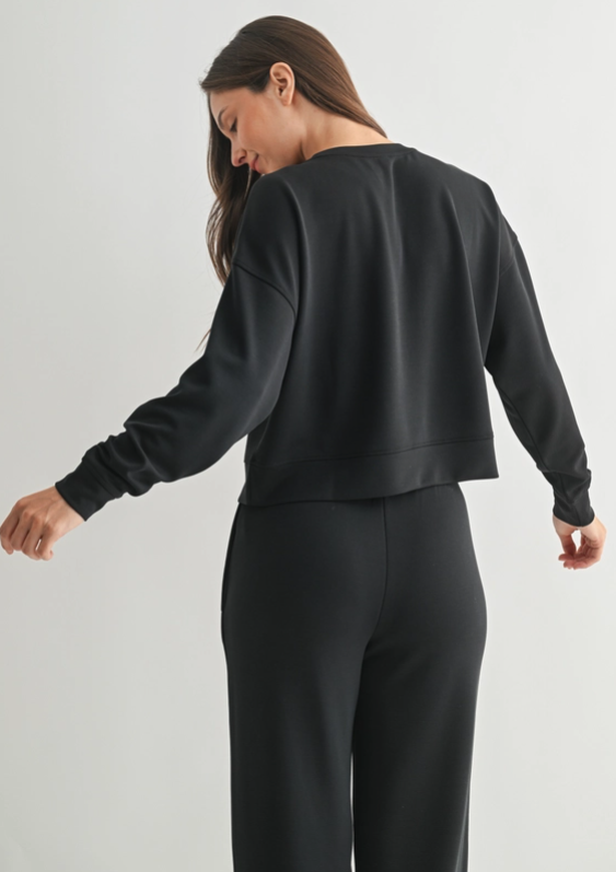 Laguna Dropped Shoulder Sweatshirt - Black