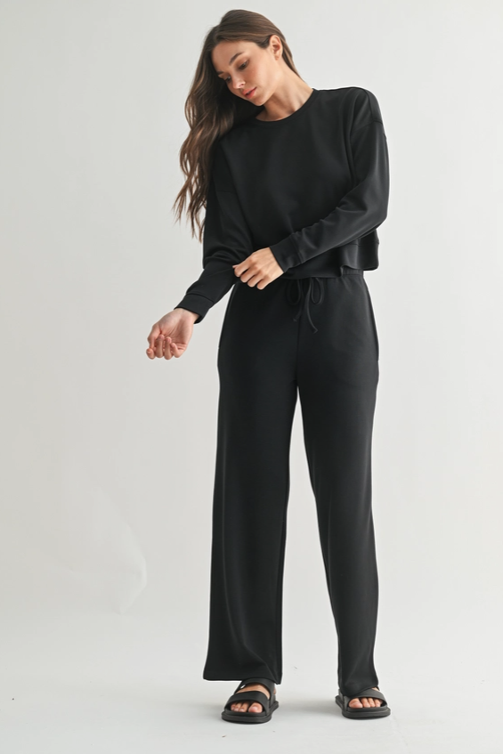 Laguna Dropped Shoulder Sweatshirt - Black