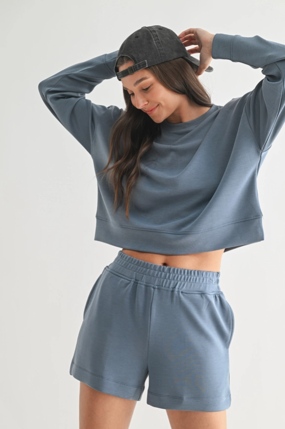 Laguna Dropped Shoulder Sweatshirt - Denim