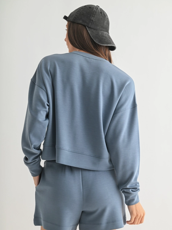 Laguna Dropped Shoulder Sweatshirt - Denim