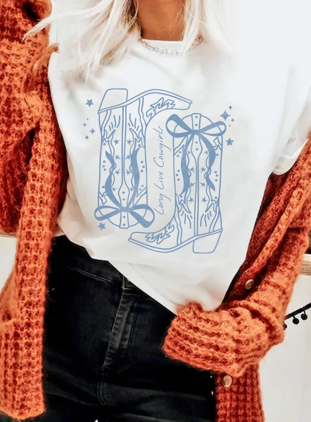 Long Live Cowgirls Tee - White