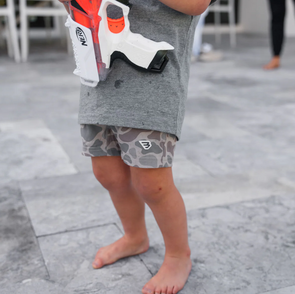 Youth Athletic Short - Classic Deer Camo - Grey Liner