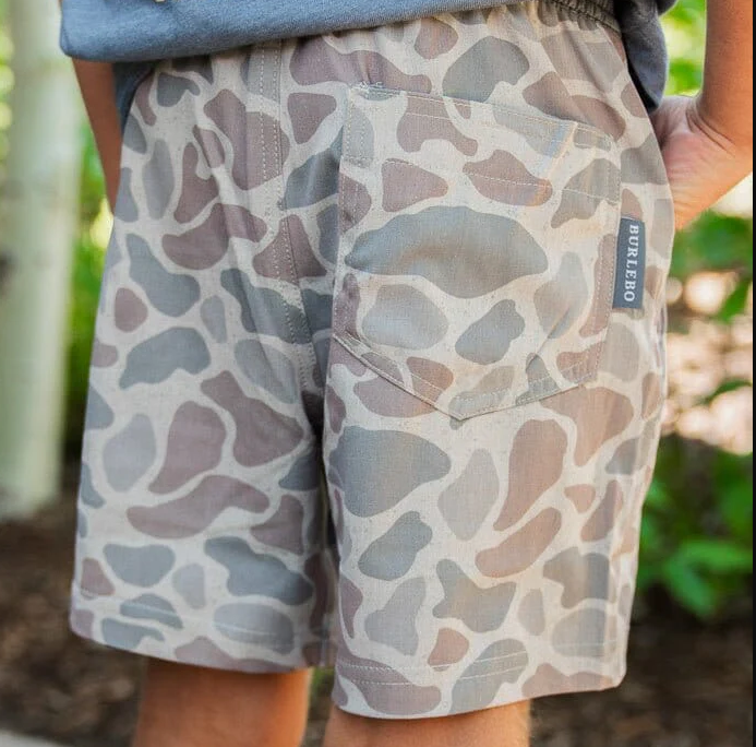 Youth Athletic Short - Classic Deer Camo - Grey Liner
