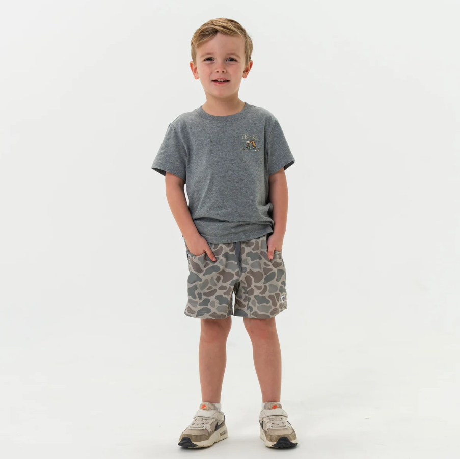 Youth Athletic Short - Classic Deer Camo - Grey Liner