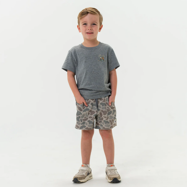 Youth Athletic Short - Classic Deer Camo - Grey Liner