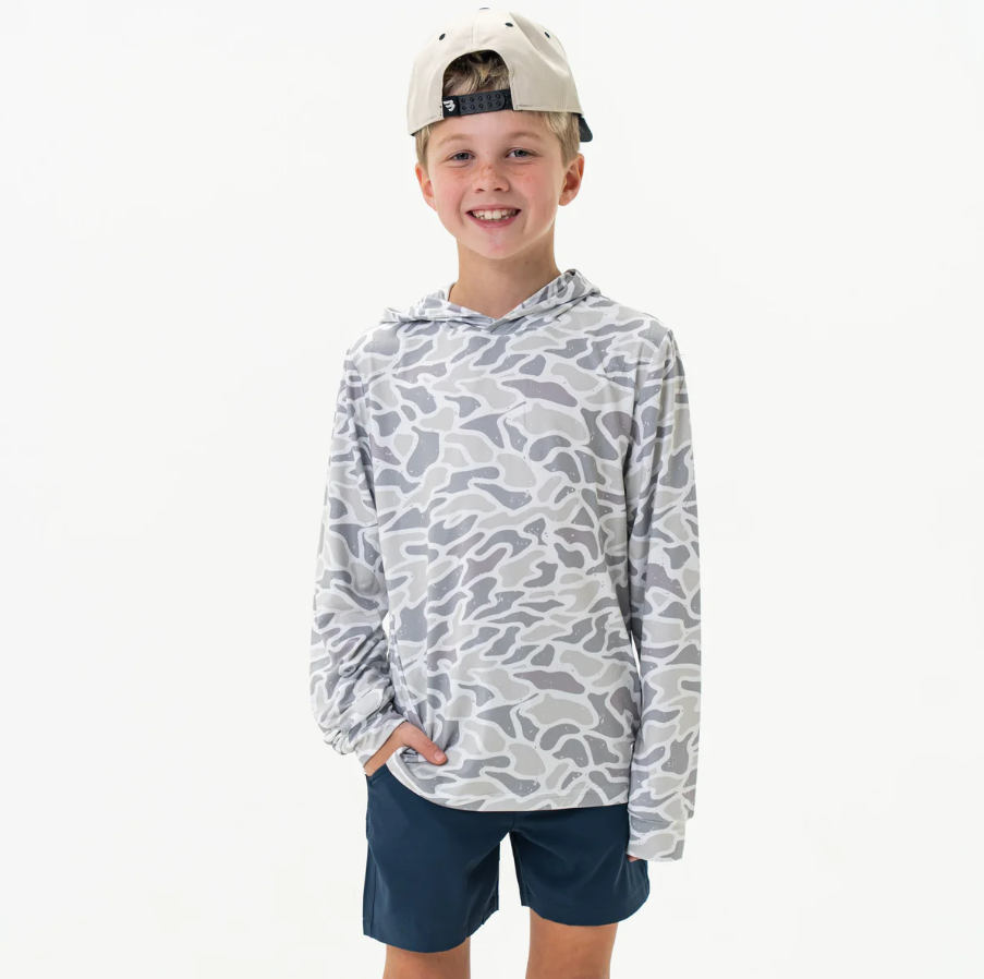 Youth Performance Hoodie - White Camo