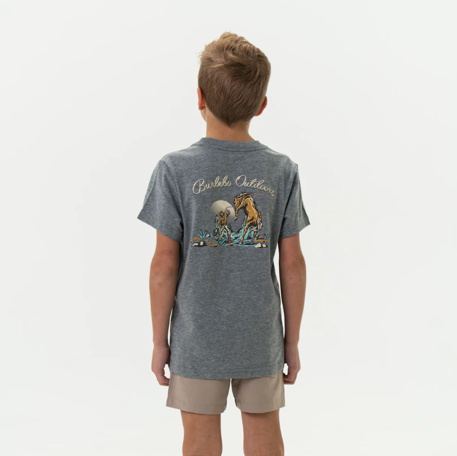 Youth Tee - Cowboy Up - Dark Heather Grey
