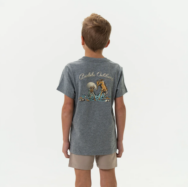 Youth Tee - Cowboy Up - Dark Heather Grey