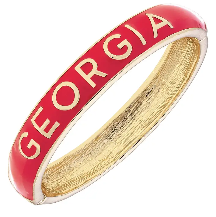 Georgia Bulldogs Sculpted Enamel Hinge Bangle in Red